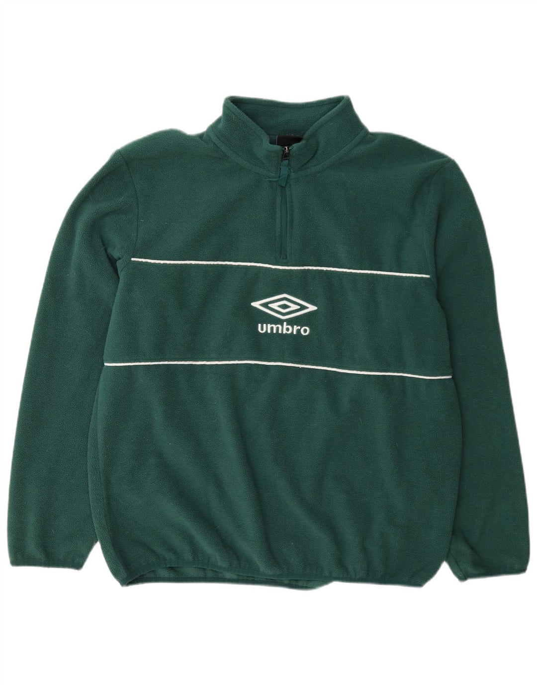 Umbro Maglione in pile con collo con zip grafica da uomo, grande poliestere verde