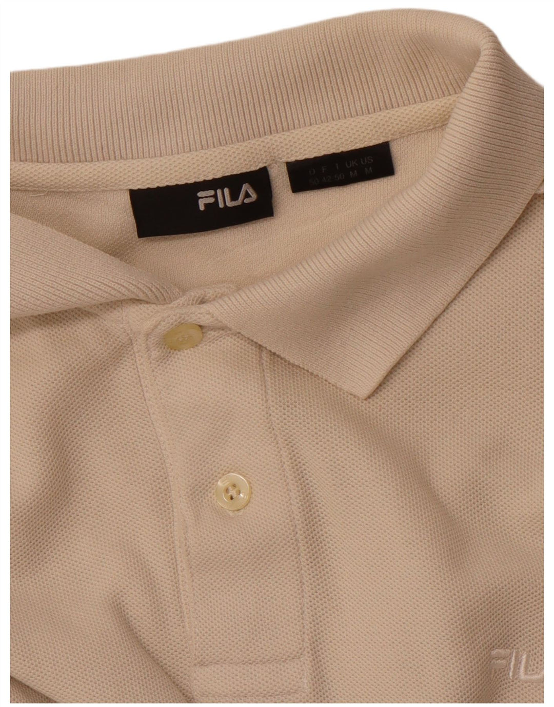 Polo da uomo a maniche lunghe FILA beige medio
