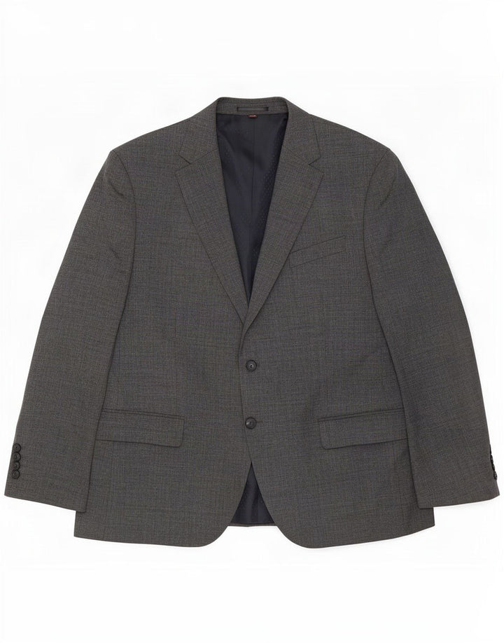 Giacca blazer a 2 bottoni da uomo Marks & Spencer taglia 44 2XL lana vergine grigia