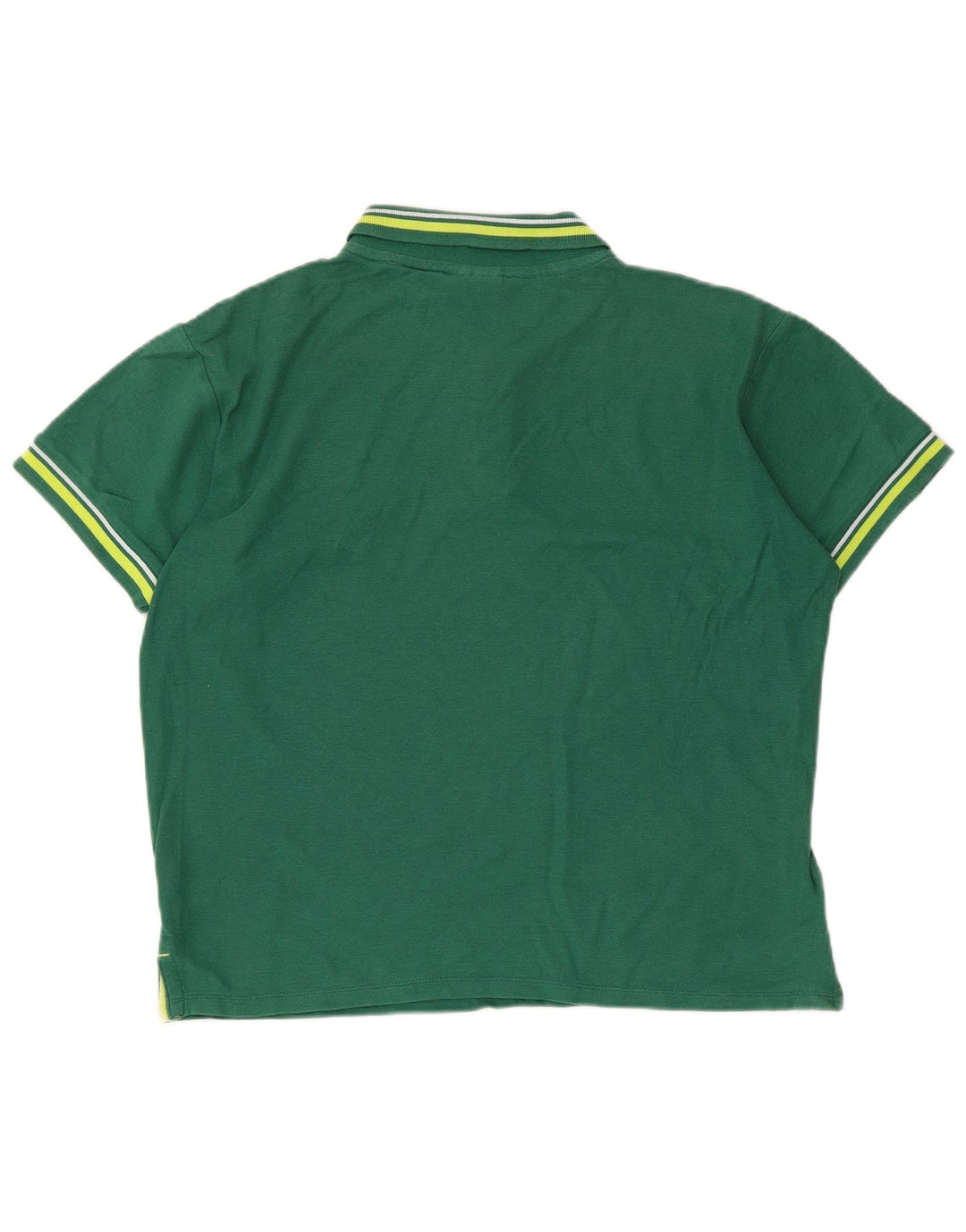 Polo Umbro da uomo in cotone a righe verde medio