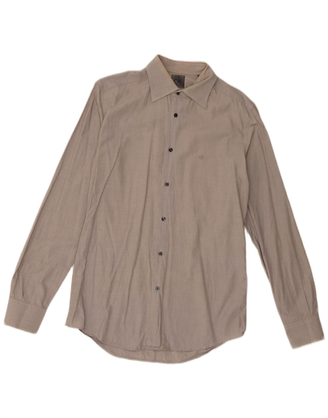 Camicia da uomo Calvin Klein in cotone grigio medio