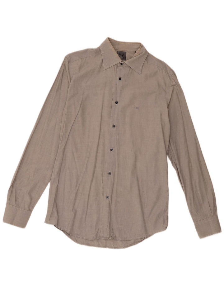 Camicia da uomo Calvin Klein in cotone grigio medio