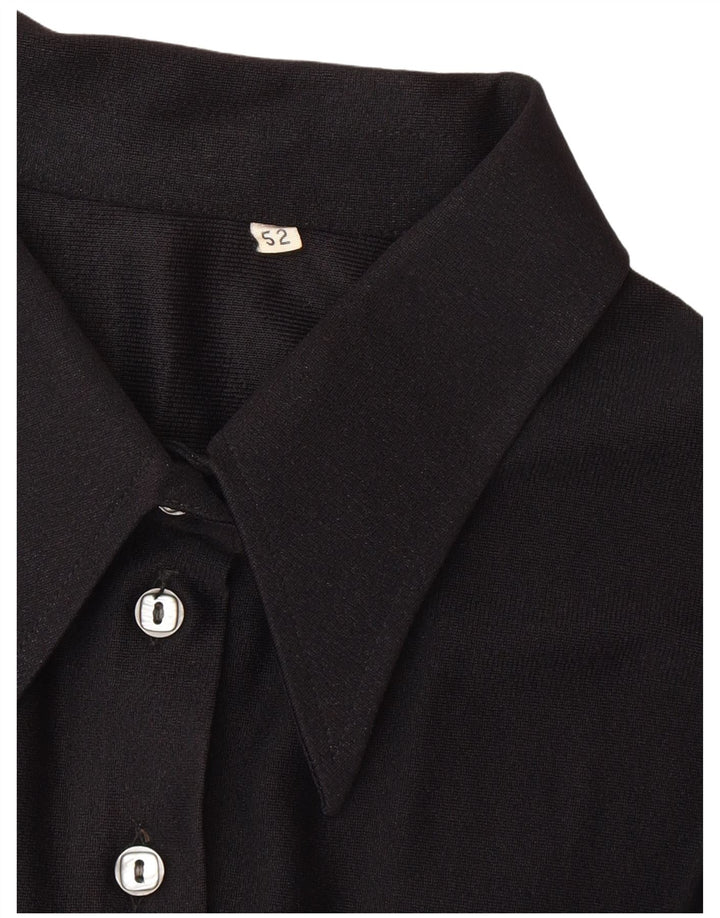 Camicetta camicia vintage da donna IT 52 2XL Nera