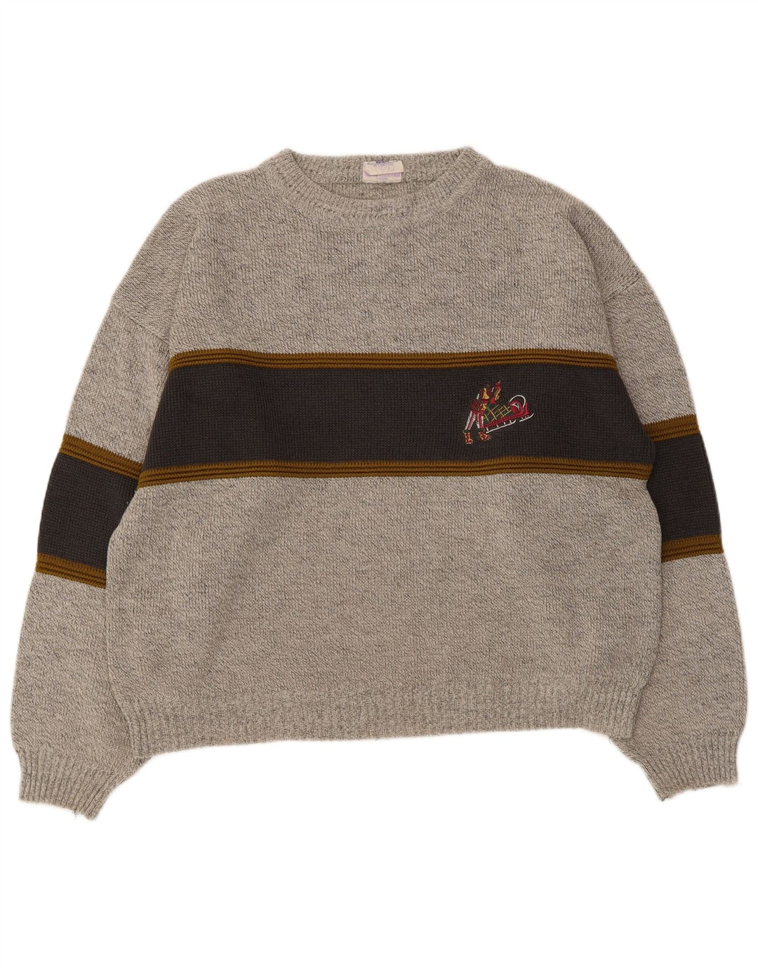 Maglione girocollo da uomo New Fast IT 48/50 Colorblock grigio medio