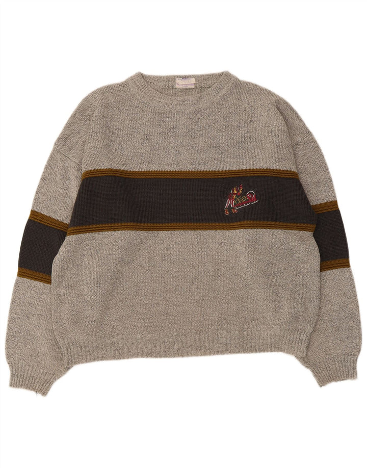 Maglione girocollo da uomo New Fast IT 48/50 Colorblock grigio medio