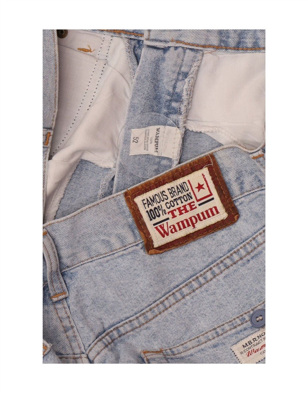 Jeans dritti da uomo Wampum W34 L29 cotone blu