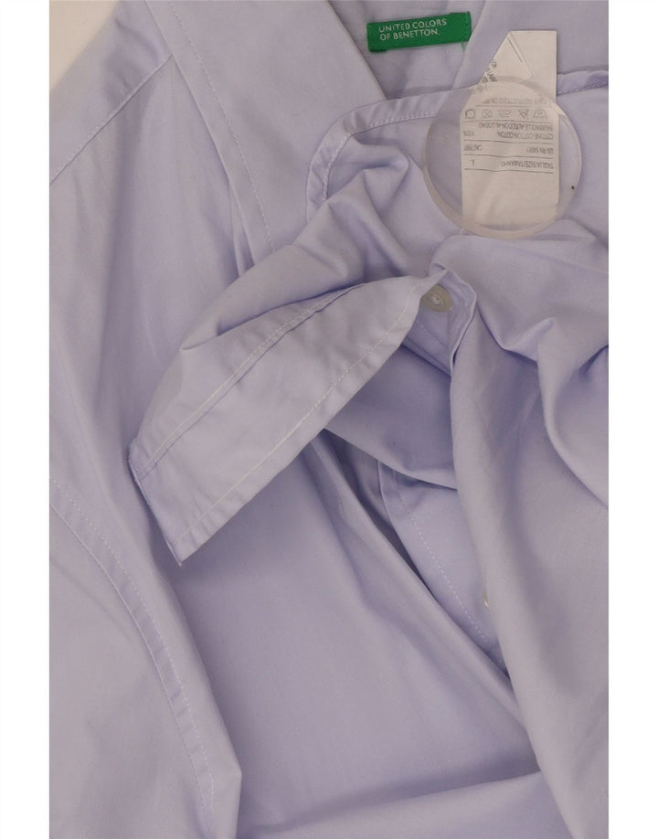Camicia Uomo BENETTON Large Viola in Cotone