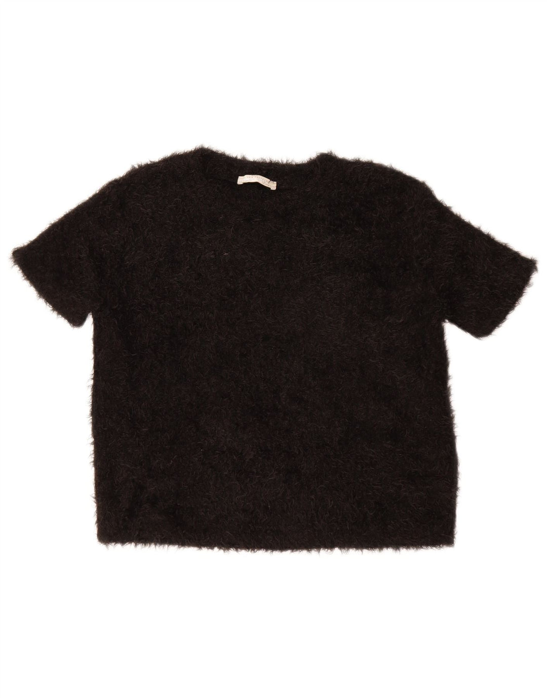 Top corto in camicetta corta da donna Zara UK 14 poliestere nero medio