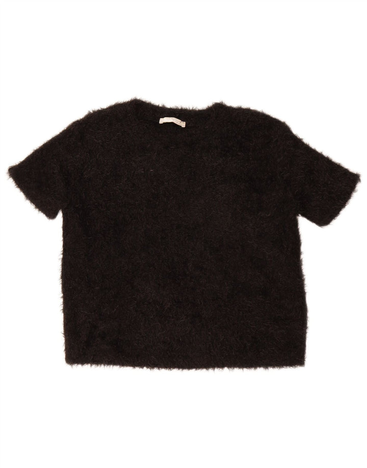 Top corto in camicetta corta da donna Zara UK 14 poliestere nero medio