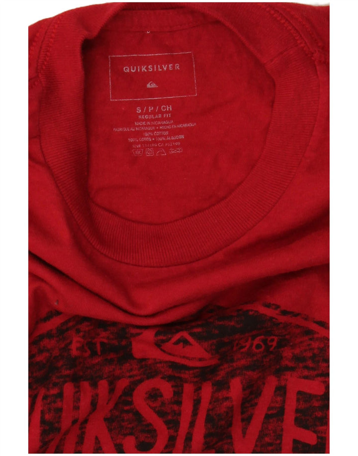 T-shirt grafica da uomo con vestibilità regolare Quiksilver, piccola, in cotone rosso