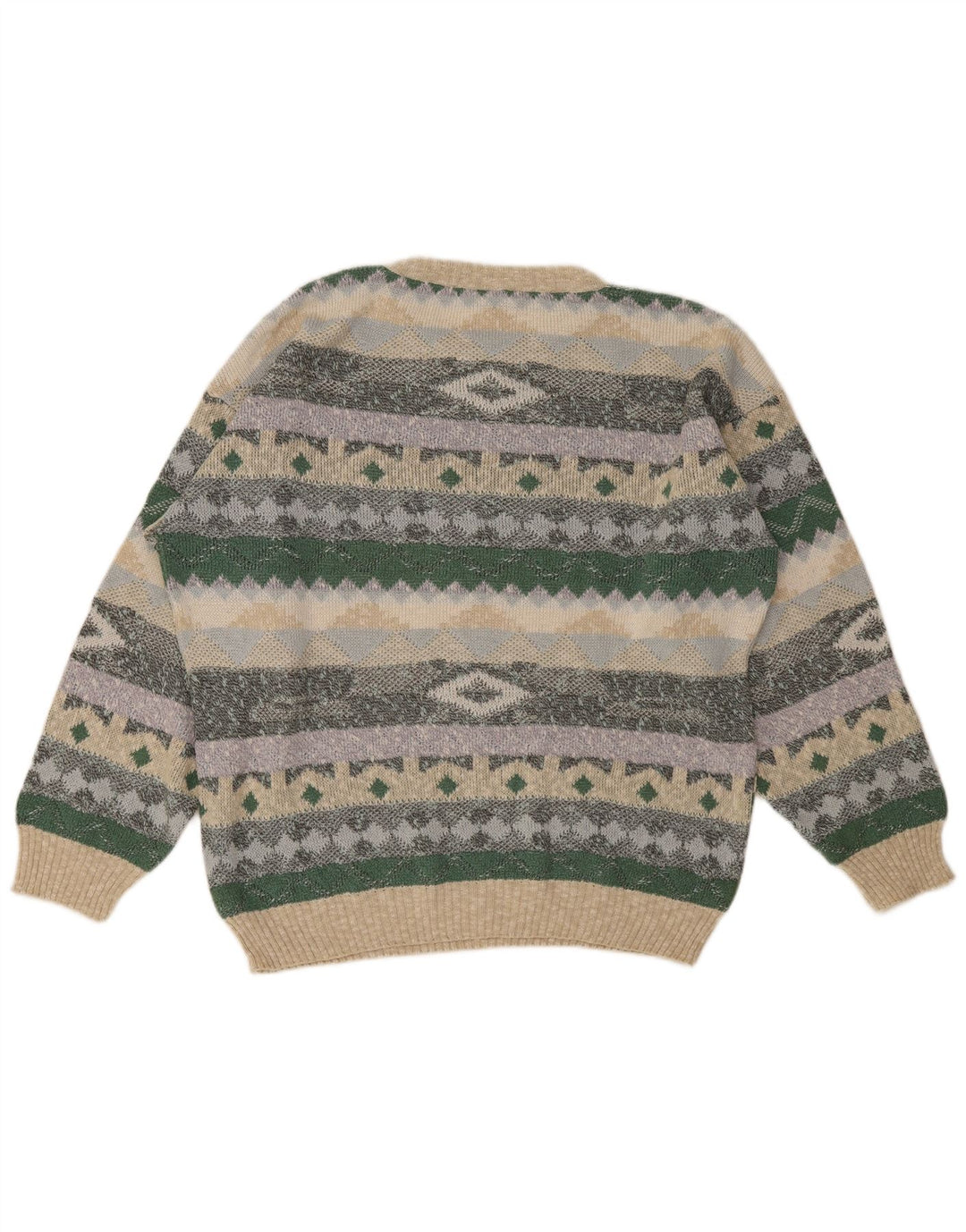 Maglione vintage da uomo girocollo IT 48/50 medio multicolore