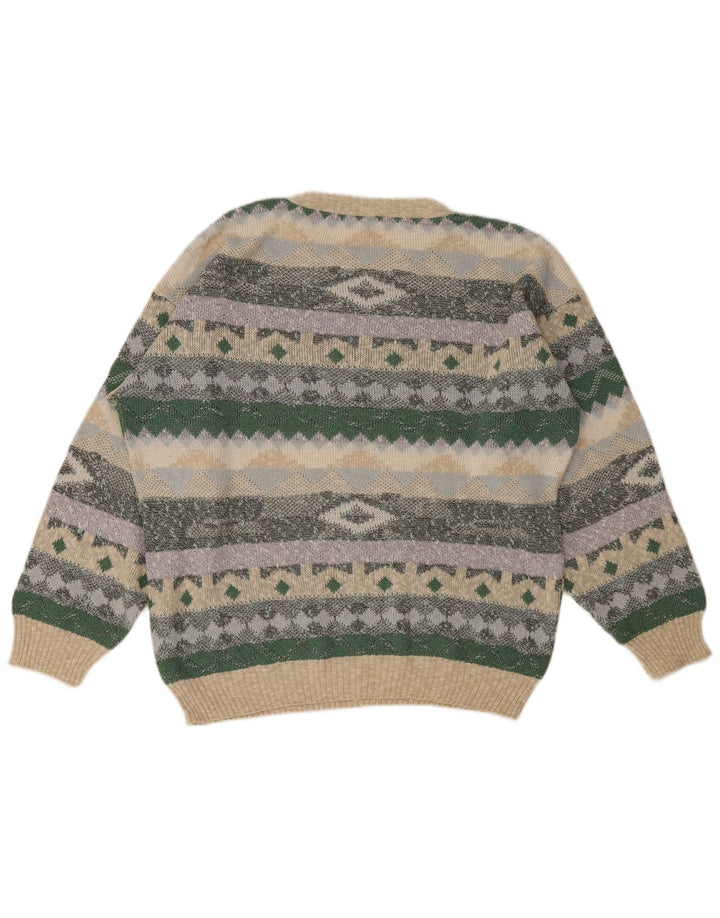 Maglione vintage da uomo girocollo IT 48/50 medio multicolore