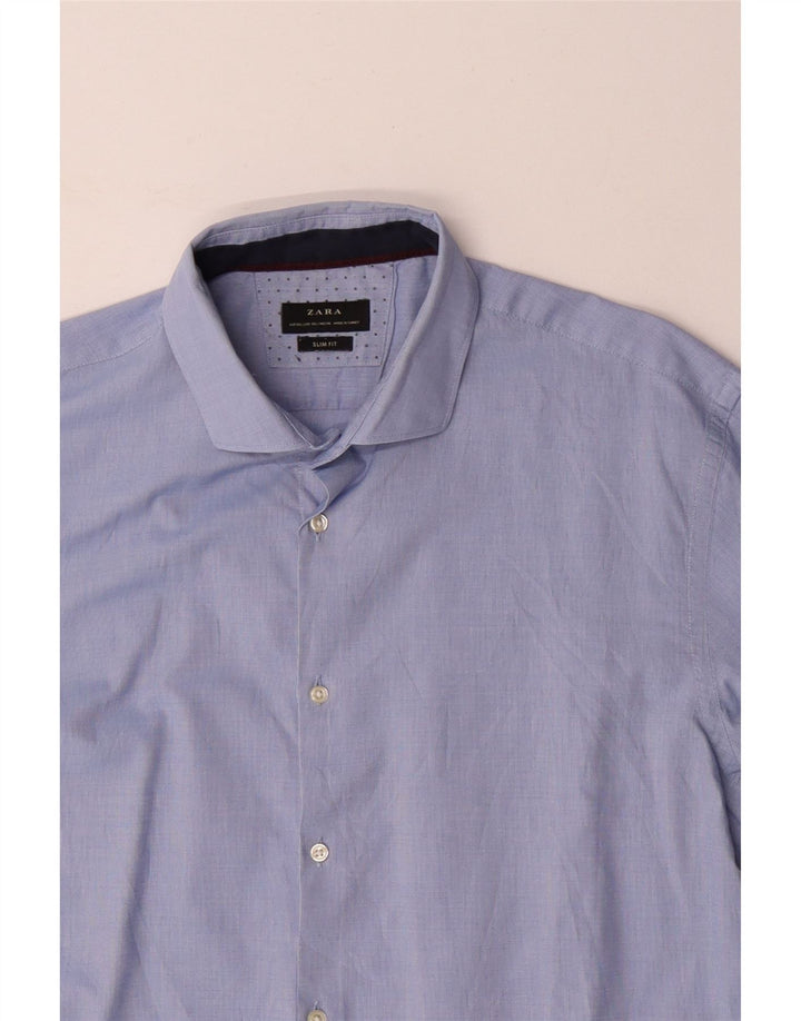 Camicia ZARA da uomo slim fit 2XL Blu