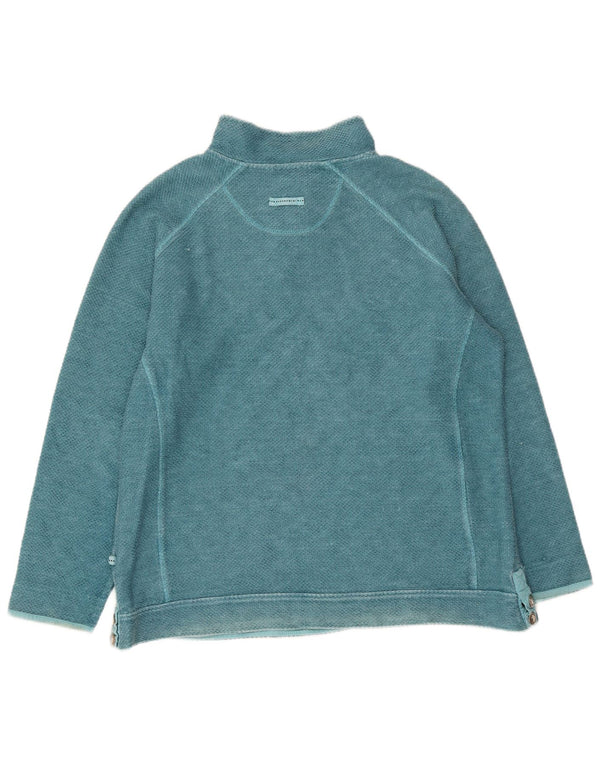 Felpa da donna con collo abbottonato Weird Fish UK 20 2XL Cotone turchese