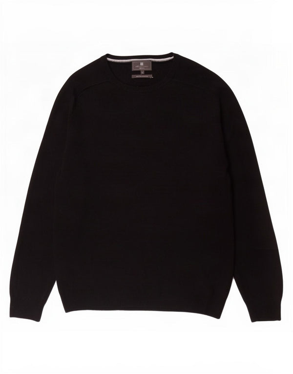 Marks & Spencer Maglione da uomo con scollo a barca vestibilità regolare, grande lana nera