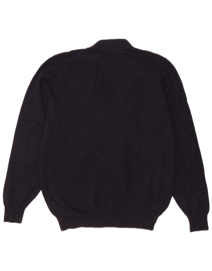 Maglione cardigan da uomo Massimo Dutti XL in lana blu navy