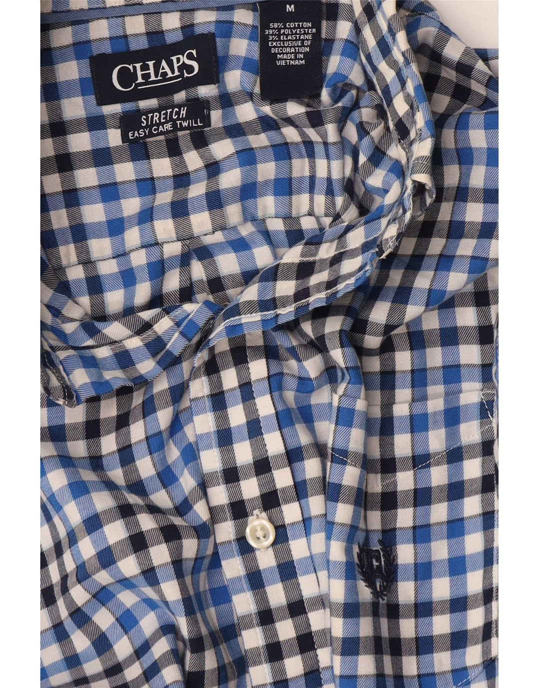 Camicia da uomo Chaps in cotone a quadri blu medio