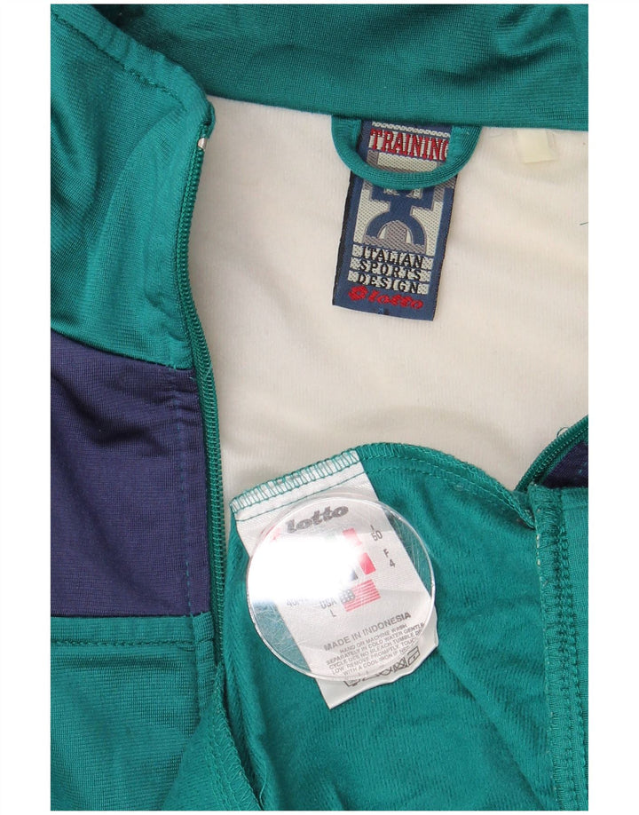 Giacca da tuta da uomo LOTTO UK 40/42 Large Turchese Colorblock