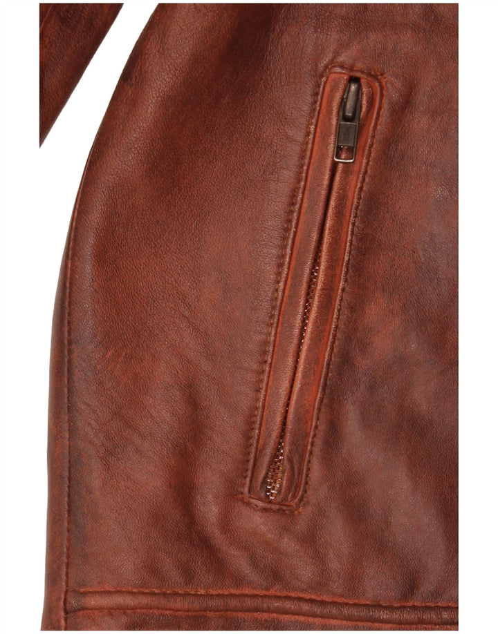 Vintage da donna UK 18 XL in pelle marrone