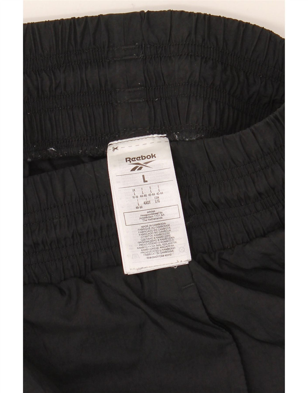 Pantaloni della tuta da donna Reebok UK 16/18 Large Nero Poliammide