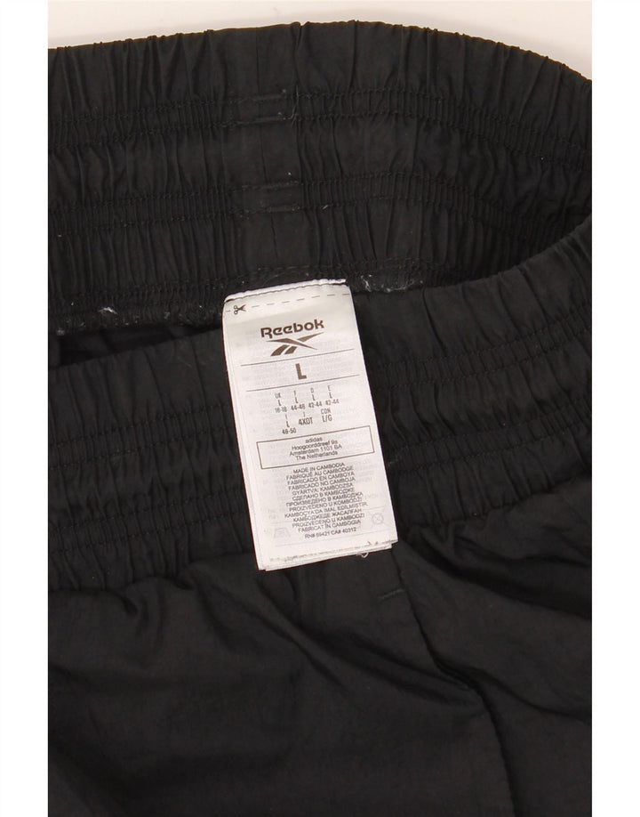 Pantaloni della tuta da donna Reebok UK 16/18 Large Nero Poliammide