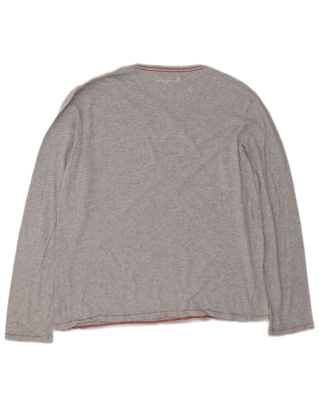Desigual Uomo Graphic Top Manica Lunga XL Grigio