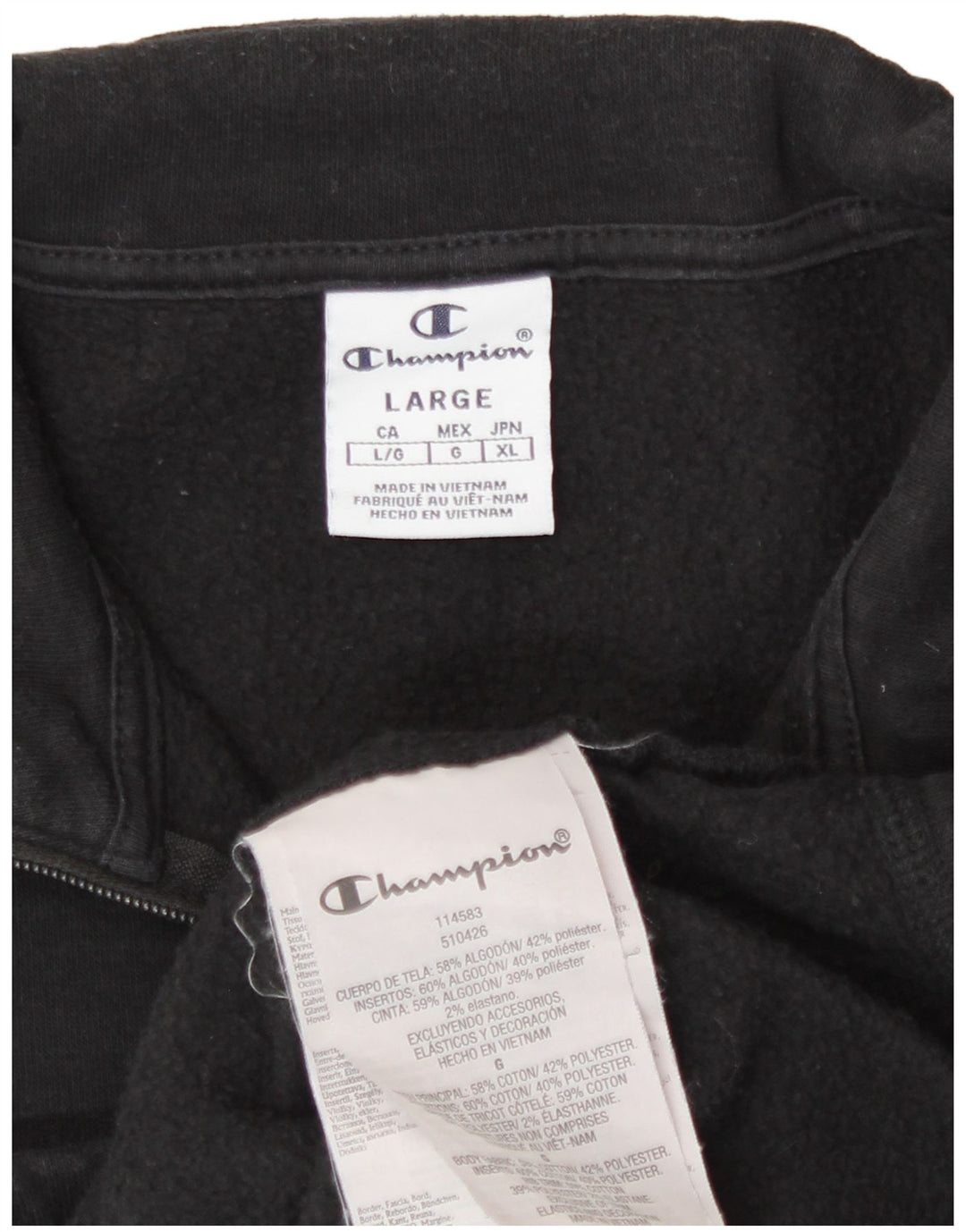 Giacca da tuta da donna Champion UK 16 grande cotone nero