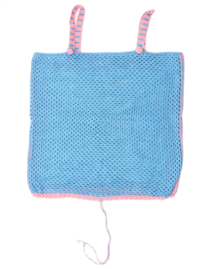 Canotta da donna all'uncinetto VINTAGE UK 14 Blu medio