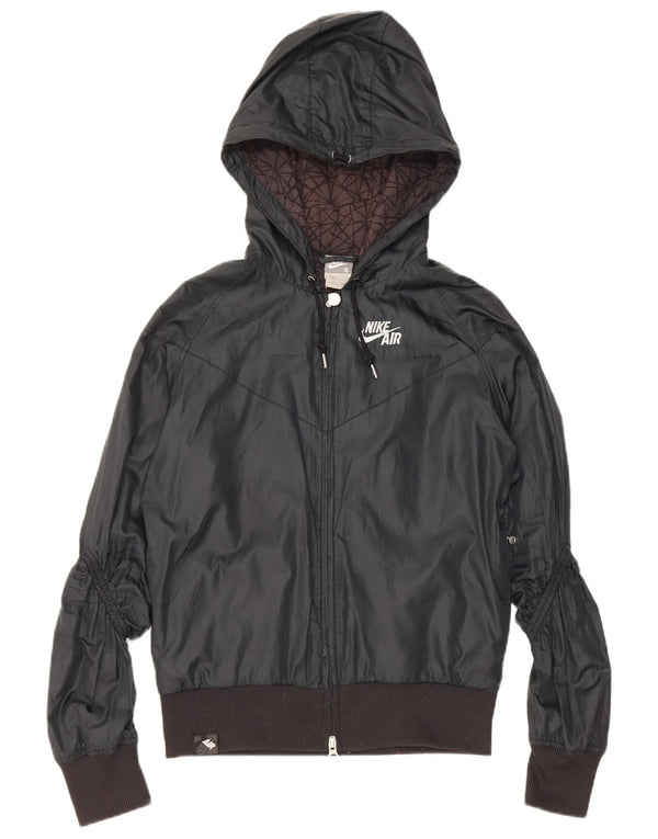 Giacca da ginnastica con cappuccio da donna Nike UK 8/10 piccola poliestere nero