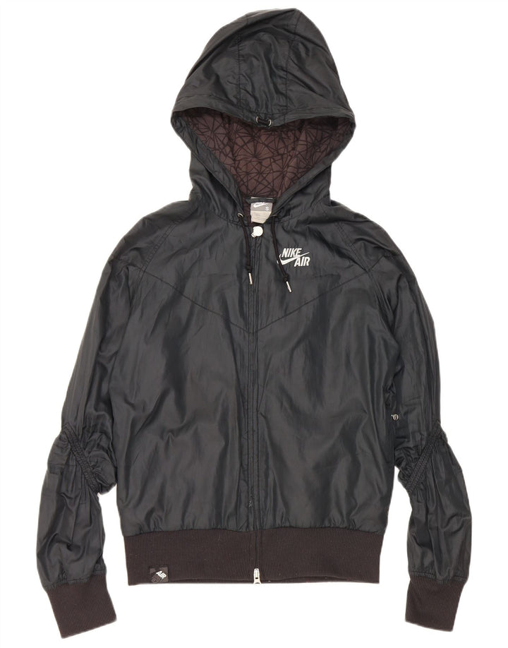 Giacca da ginnastica con cappuccio da donna Nike UK 8/10 piccola poliestere nero