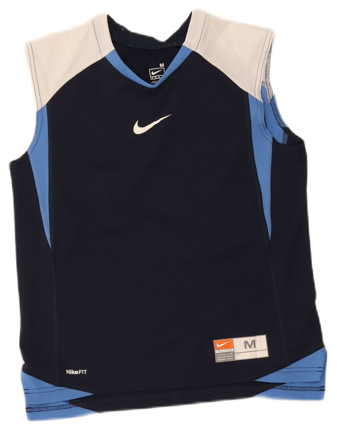 Canotta grafica Nike da bambino, 10-11 anni, color block blu navy medio