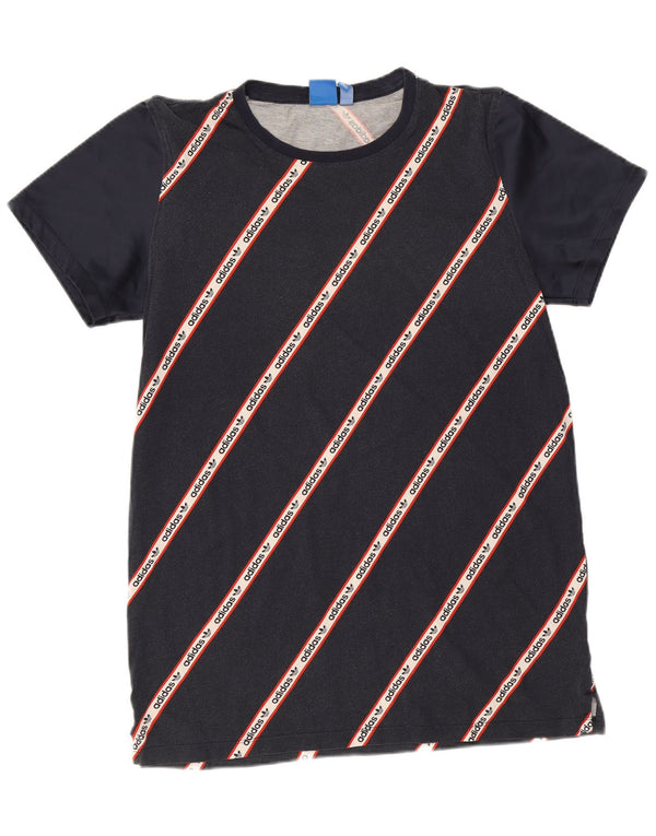 T-shirt grafica da donna Adidas Top UK 14 cotone blu navy medio