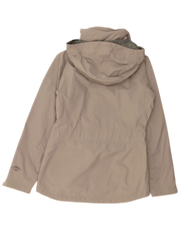 Giacca antipioggia con cappuccio Omni-Tech da donna COLUMBIA UK 10 piccola in nylon grigio
