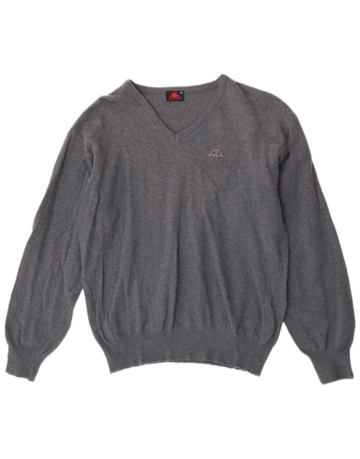 Maglione Kappa da donna con scollo a V UK 14 Lana blu navy medio