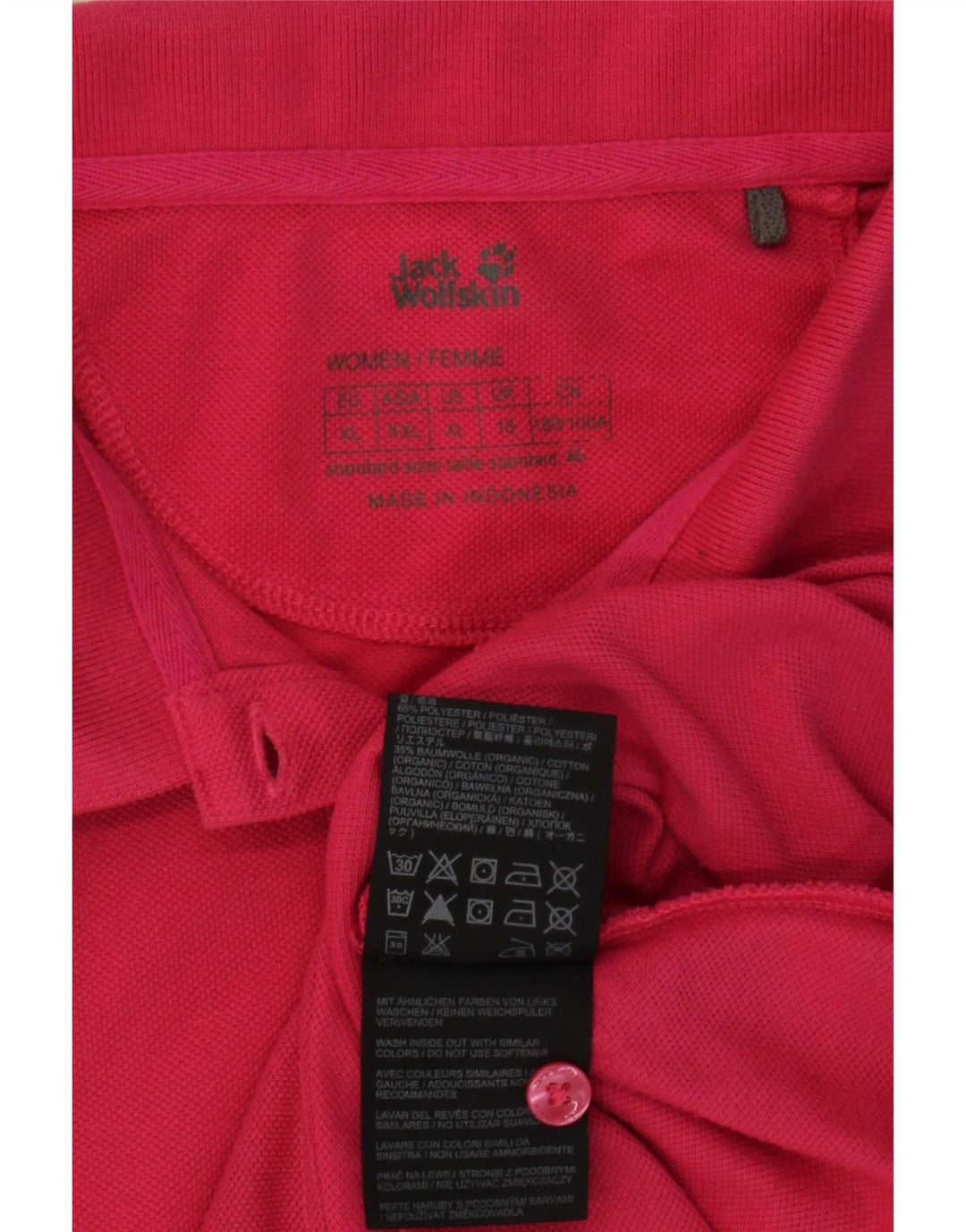 Polo da donna Jack Wolfskin UK 18 XL poliestere rosa