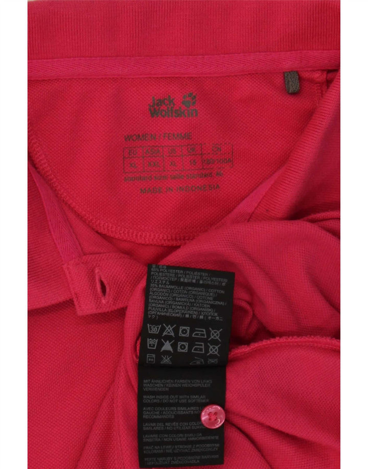 Polo da donna Jack Wolfskin UK 18 XL poliestere rosa