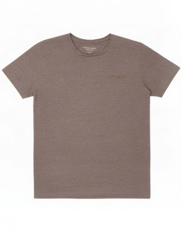 Jack & Jones T-shirt vestibilità regolare da uomo, grande, in cotone grigio screziato
