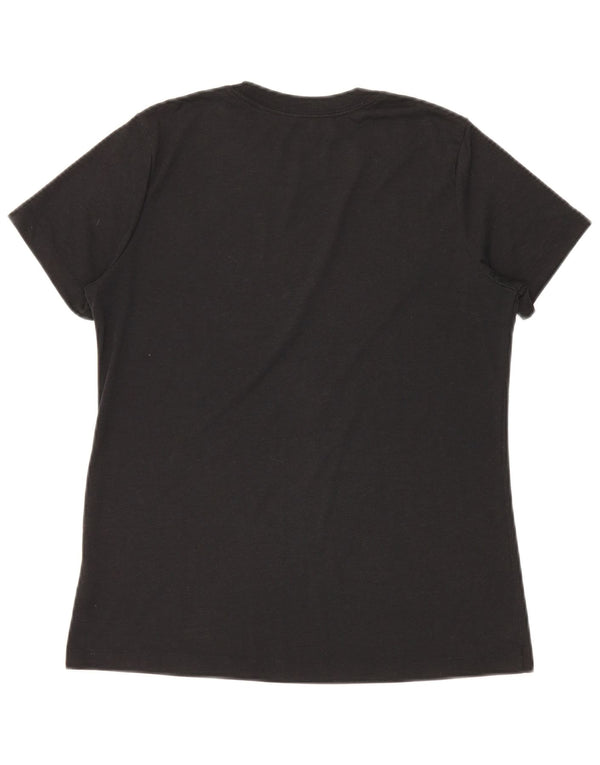 T-shirt grafica Nike Dri Fit da donna, taglia UK 14, poliestere nero medio