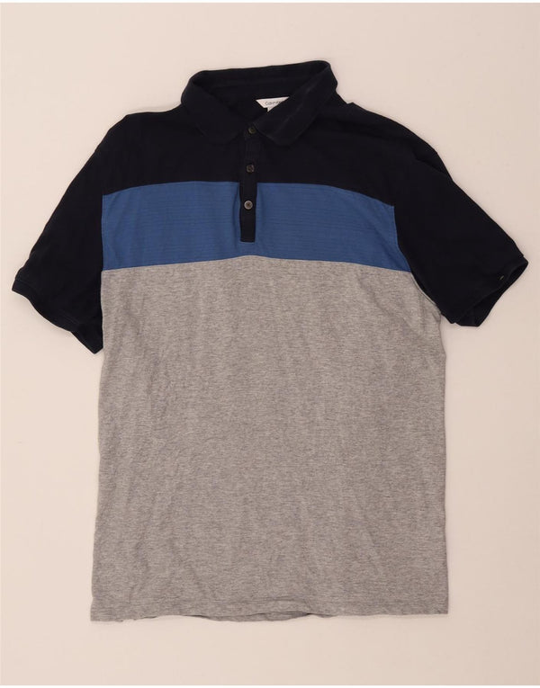 Polo da uomo CALVIN KLEIN Large grigia color block