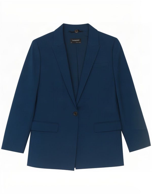 Giacca blazer da donna Marks & Spencer Autograph a 1 bottone UK 12 Blu medio