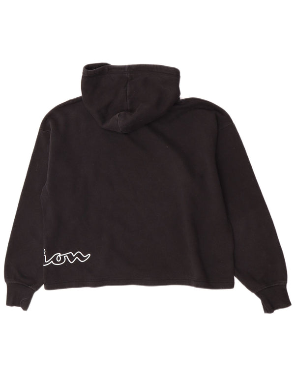 Maglione con cappuccio grafico corto da donna Champion UK 16 grande cotone nero