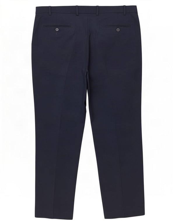 Pantaloni da abito dritti da uomo Marks & Spencer W40 L31 lana blu navy