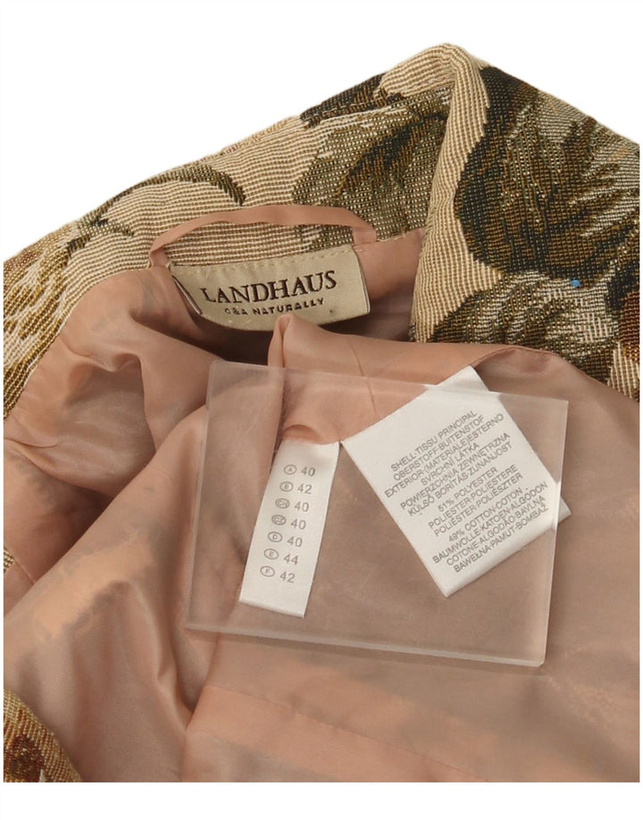 Giacca blazer da donna con zip intera Landhaus EU 40 Poliestere floreale beige medio