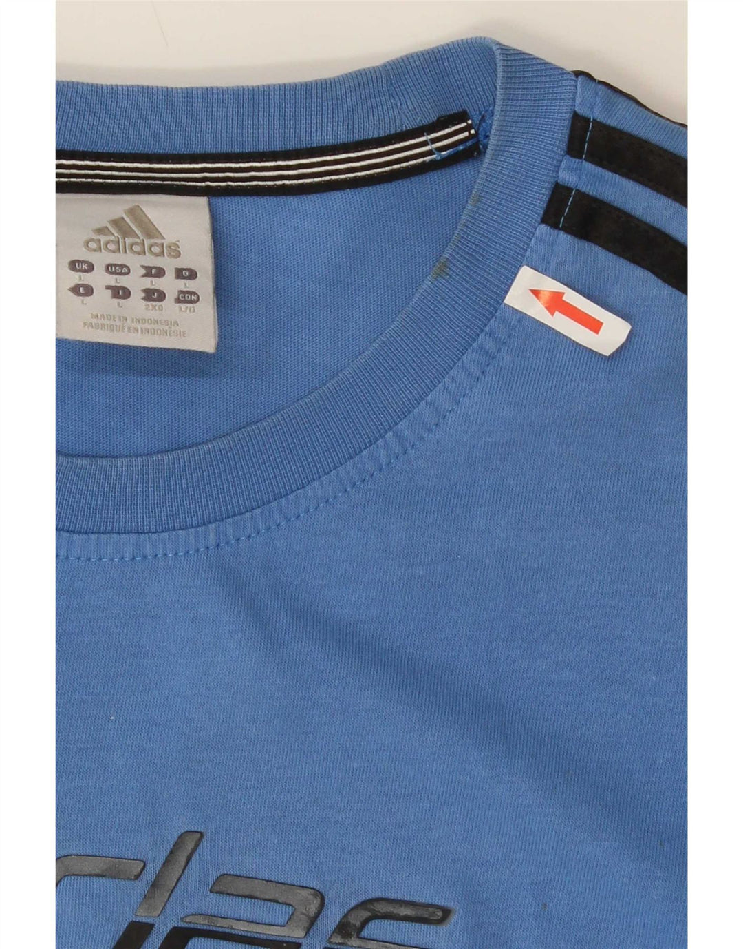 T-shirt grafica da uomo Adidas Top grande in cotone blu