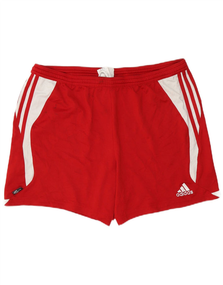 Pantaloncini sportivi Adidas Climalite da uomo XL Rosso Colourblock in poliestere
