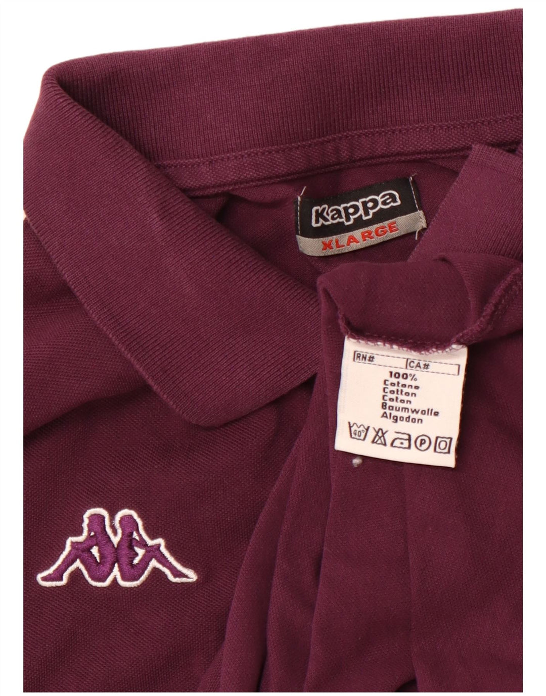 KAPPA Mens Polo Shirt XL Maroon Cotton