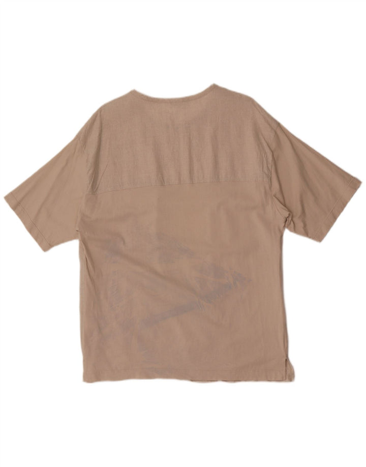 T-shirt Zara da uomo Top grande in cotone beige
