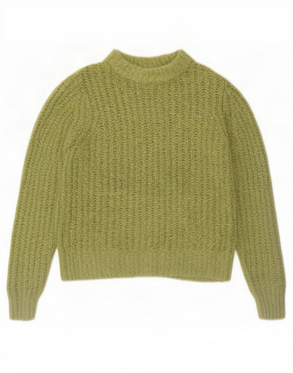 Maglione a collo alto corto da donna Marks & Spencer UK 10 piccolo verde