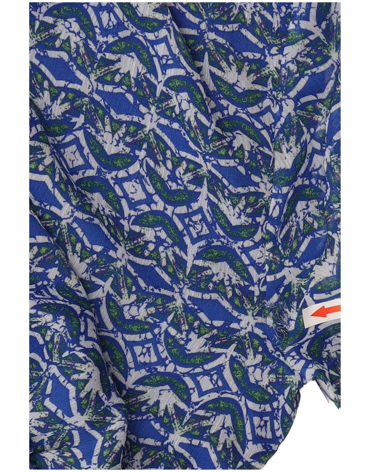 Abito a strati a maniche lunghe da donna Zara UK 12 Poliestere floreale blu medio