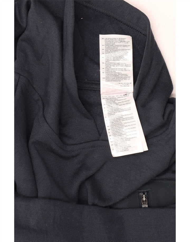Felpa con cappuccio da uomo Adidas Large in poliestere blu navy